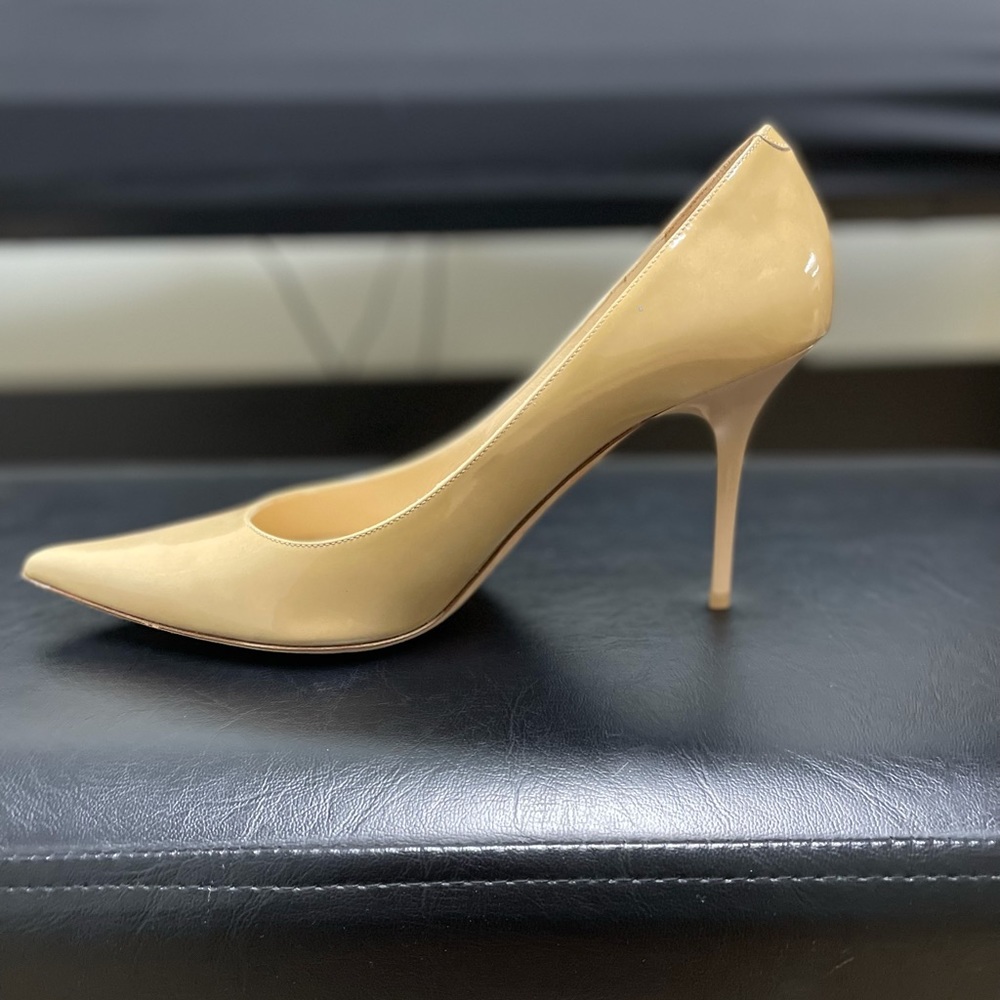 Classic Jimmy Choo Cream Patent Pumps